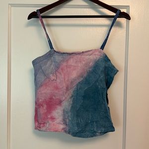 Osei Duro pink and blue linen tank top size M